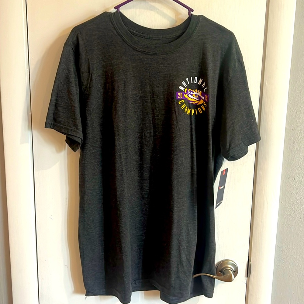 NWT, Men’s LSU 2019 National Champions T-Shirt, Fanatics, Size Large, Gray